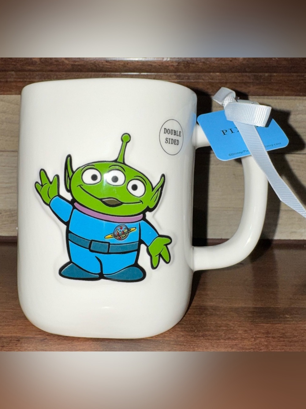 Cute 🥰 Rae Dunn Disney Double Sided Mug Toy Story Alien "Prepare to be Chosen"